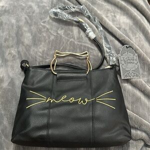 Black Right Meow Ring Satchel